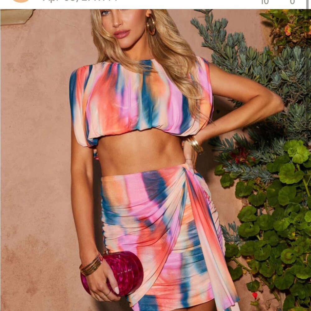 Vici Colorful Tie-Dye Two-Piece Set